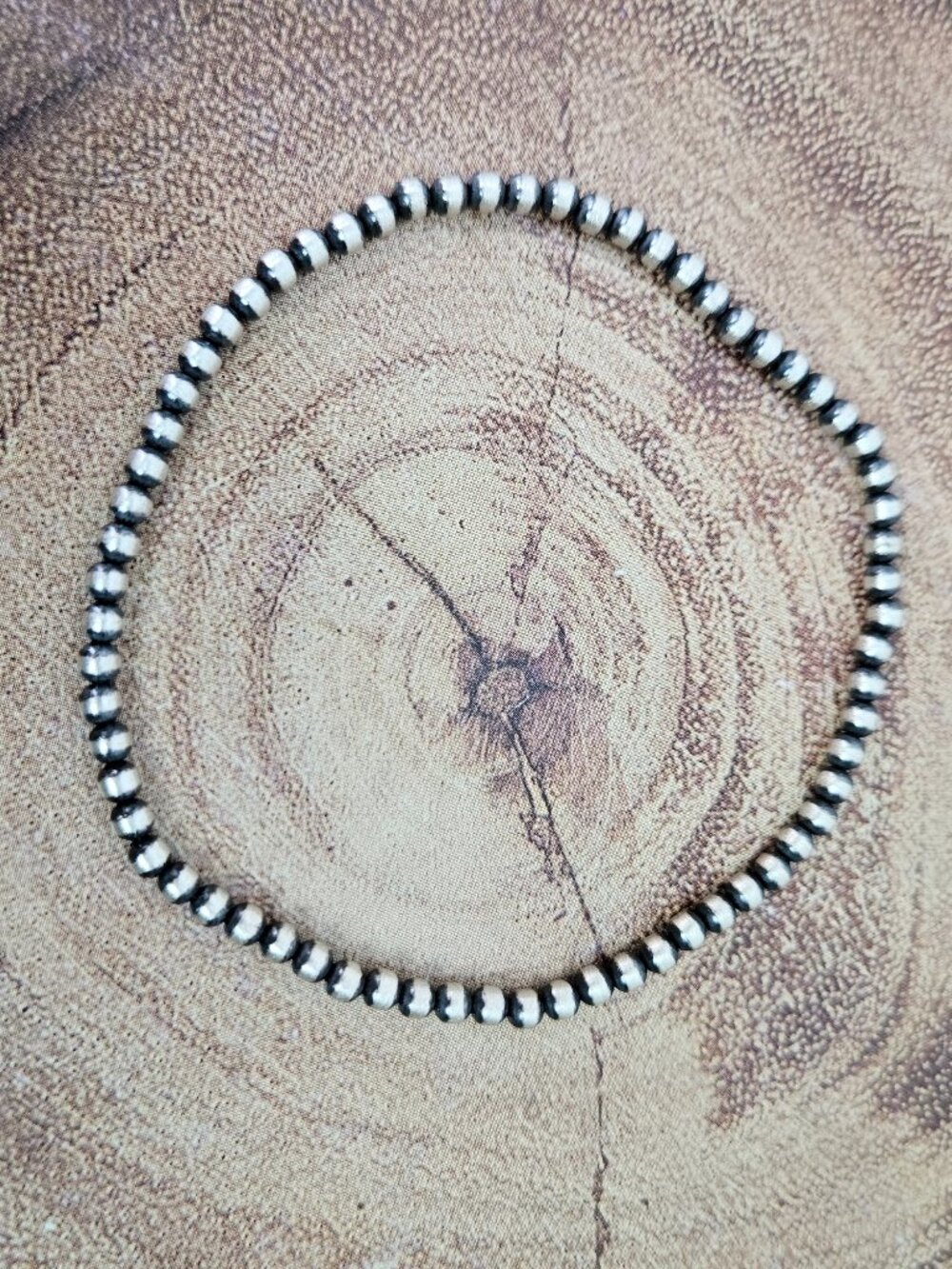 7.25" Sterling Silver 3mm Desert Pearl Stretch Bracelet